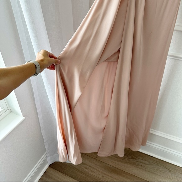 NEW Show Me Your Mumu Shannon One-Shoulder Chiffon Maxi Dress Dusty Blush Crisp - Picture 6 of 11